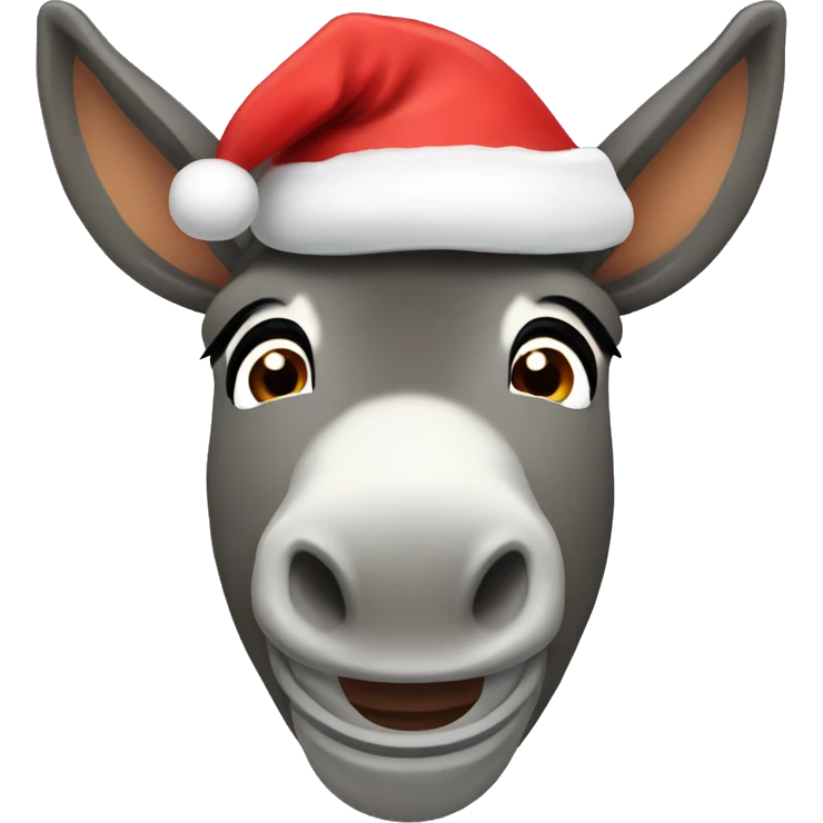 Donkey with Santa hat emoji