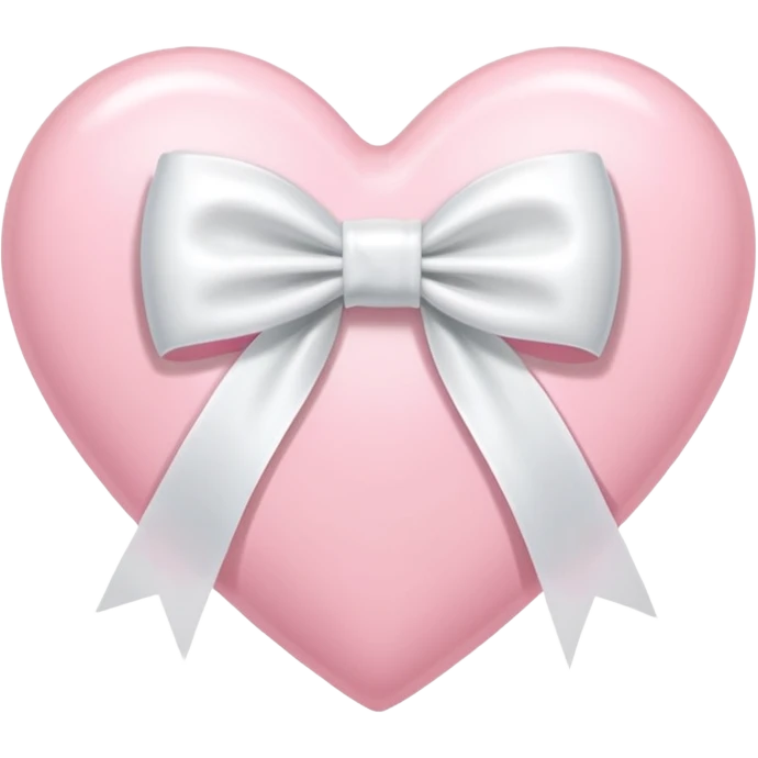 Light pink heart with white ribbon bow emoji