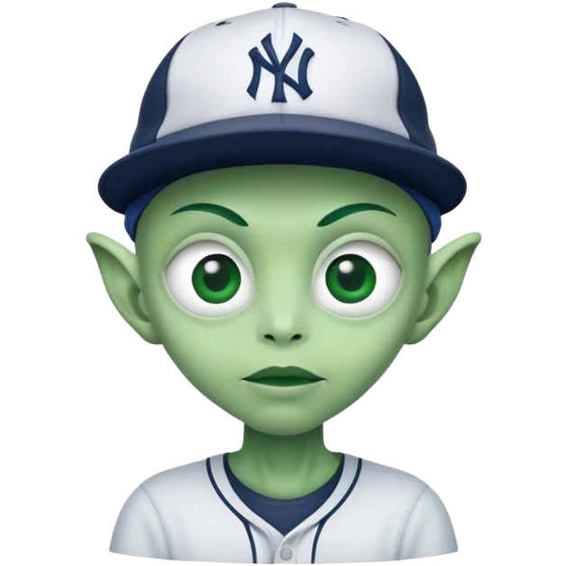 Alien with a Yankees hat emoji