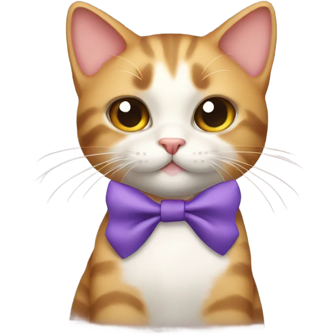 Cat wearing a bow emoji