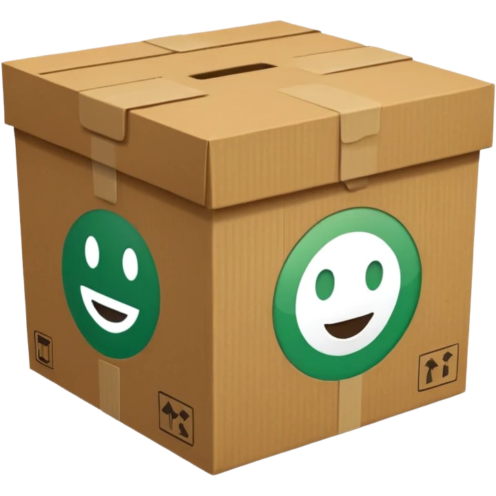 emoji of delivery box light green color emoji