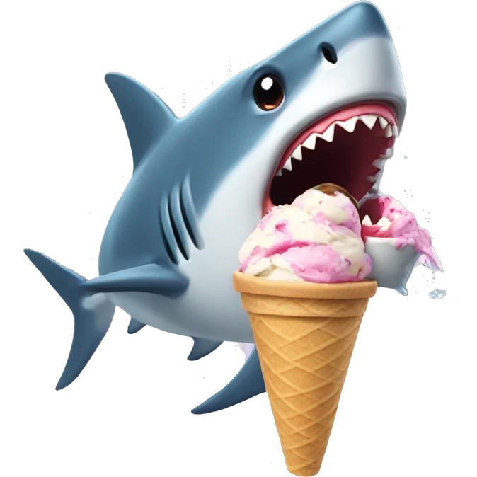 Shark eating ice cream emoji
