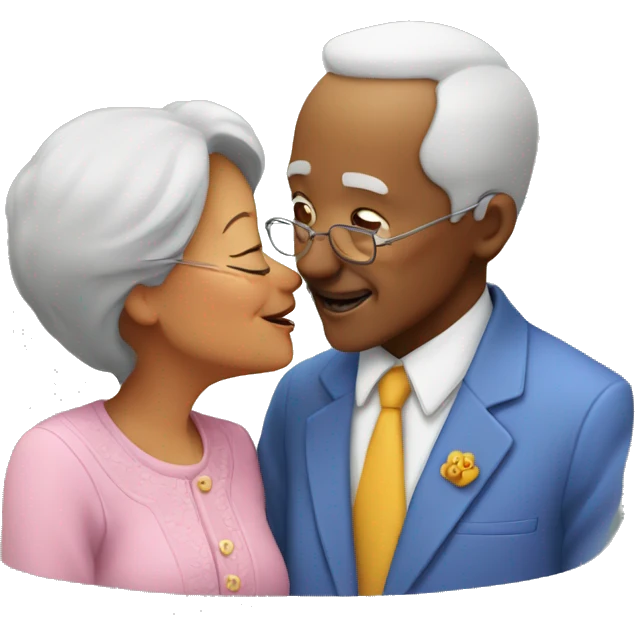 two grandparents kissing emoji