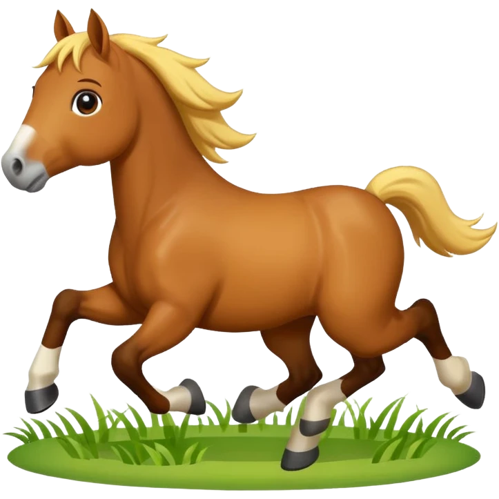 cute horse running on the grass emoji