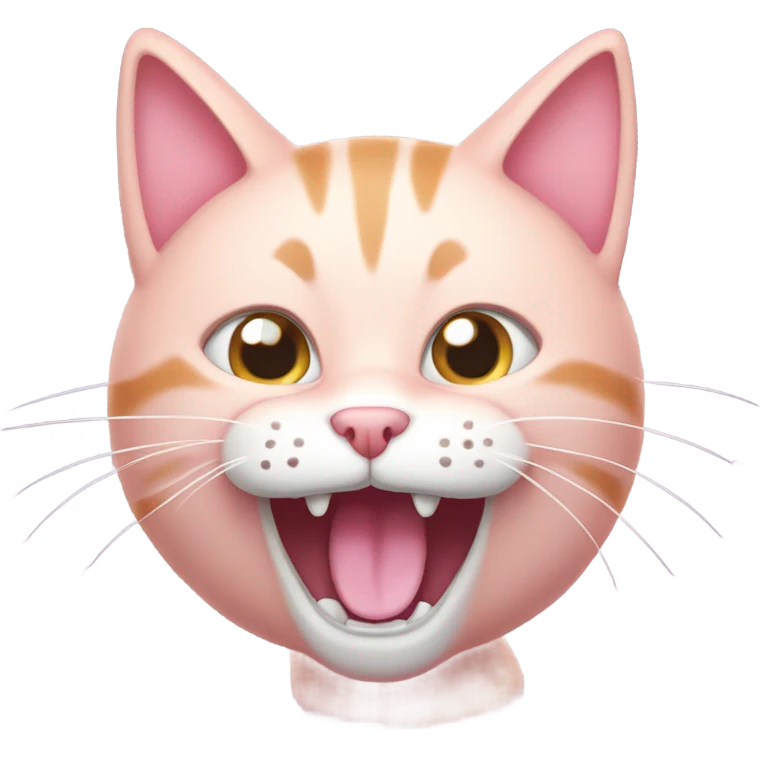 Light pink cat meowing emoji