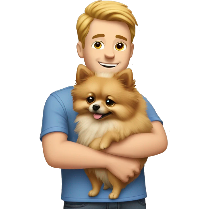 brothers gallagher hugging pomeranian dog emoji