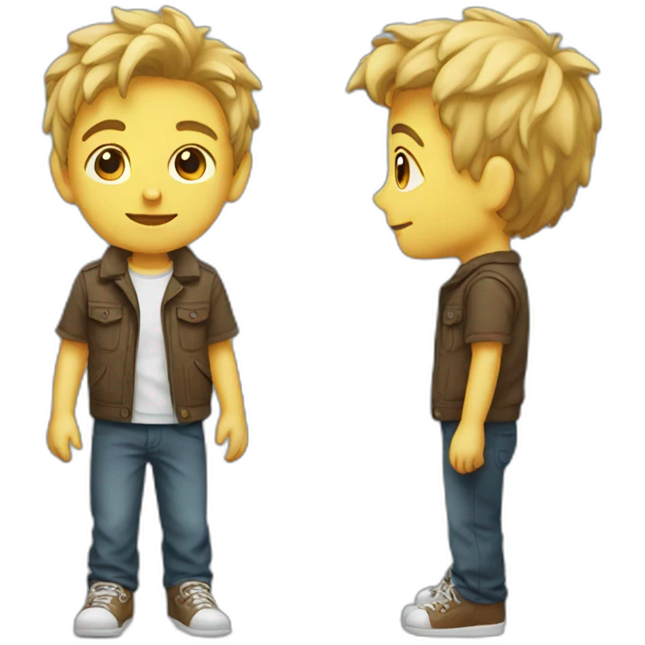 Boy with ga emoji