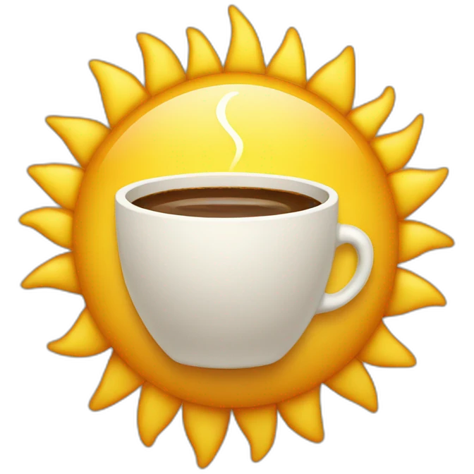 A sun with cup-of-coffee emoji