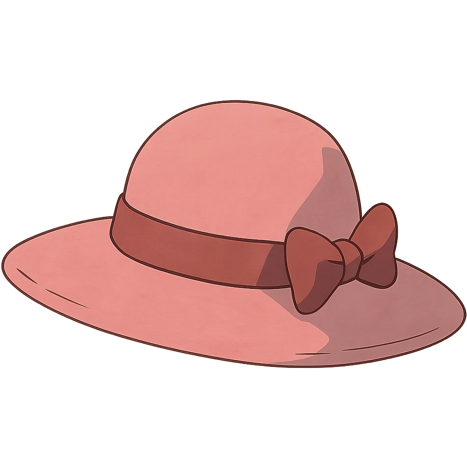 ghibli style pink hat emoji