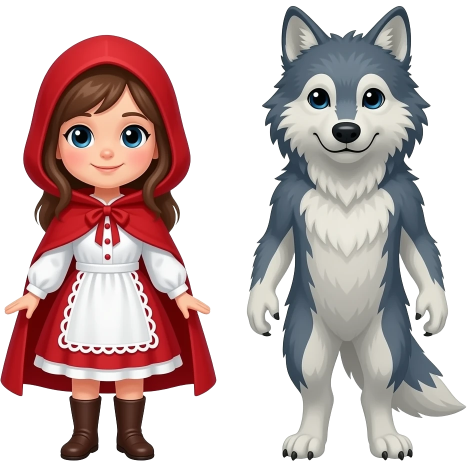 Caperucita roja y el lobo emoji