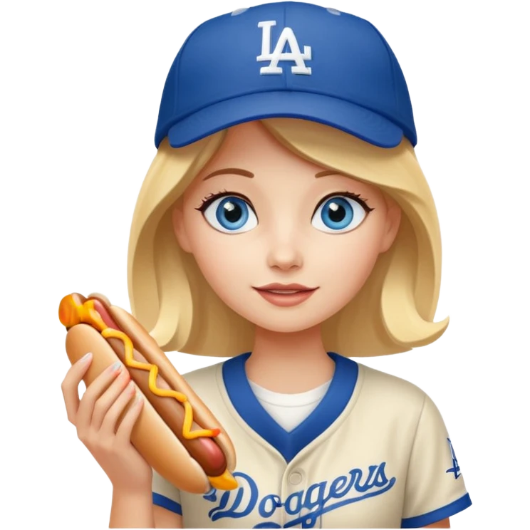 Blue eyed girl at dodgers game emoji