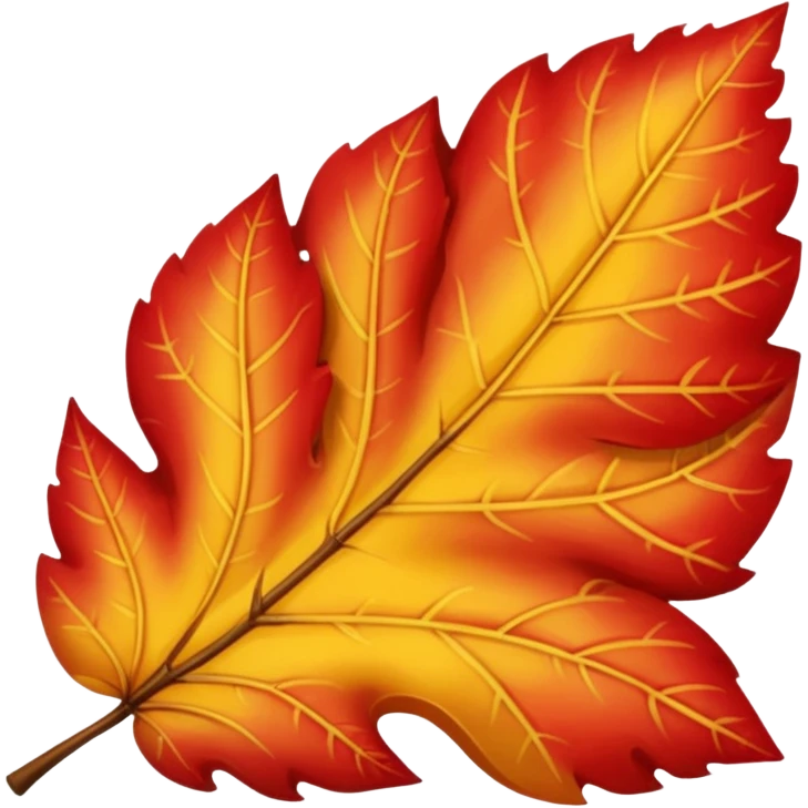 yellow and red triangle leaf  emoji