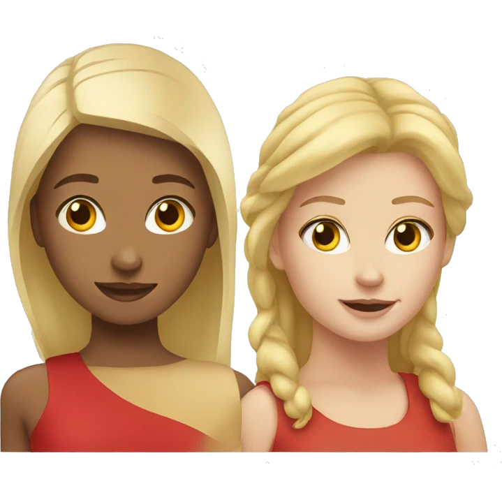 blond girl and red girl emoji
