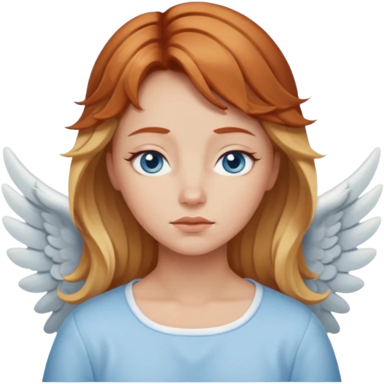 Sleepy angel with auburn hair the blonde balayage emoji