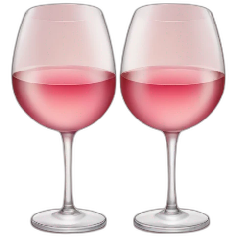 Two glasses of rose wine are clinking emoji