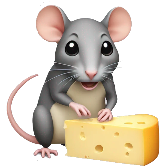 Rat eating cheese emoji