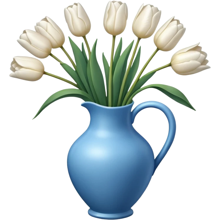 White tulips Flowers in a blue vase emoji