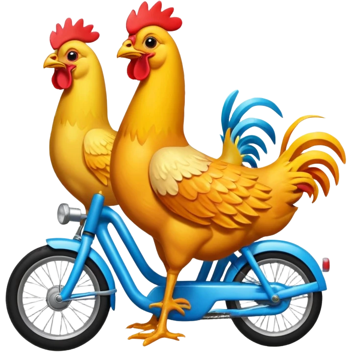 10 chickens on a partybike emoji