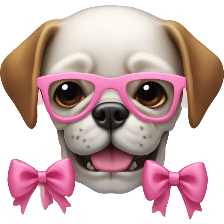 Skull with a pink bow with 2 dogs  emoji