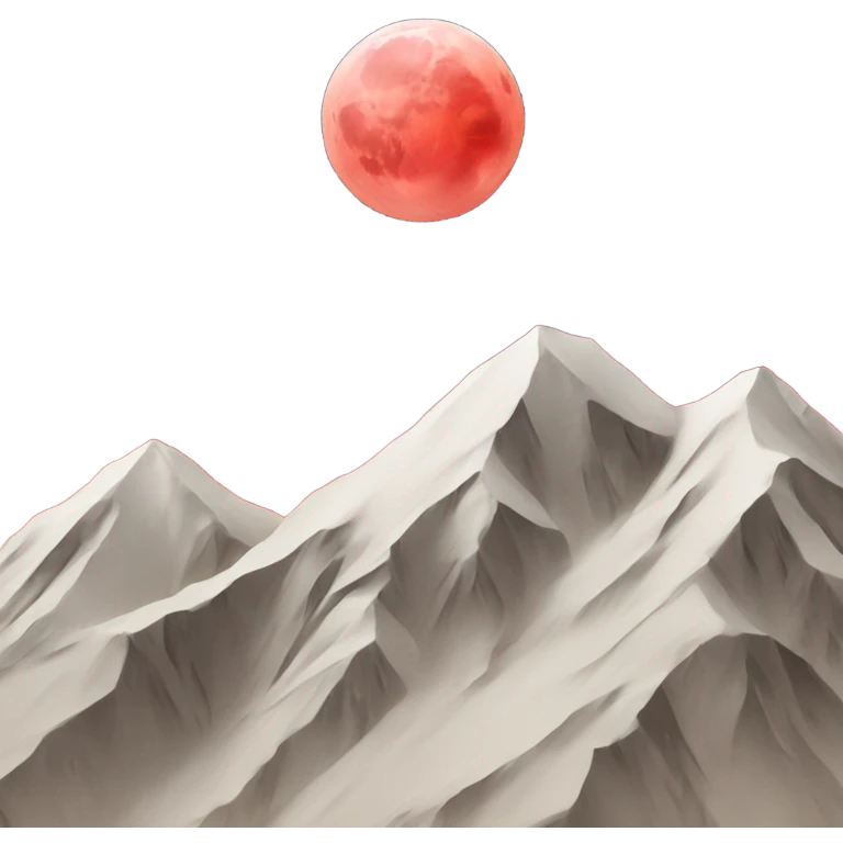 mountain and red moon emoji