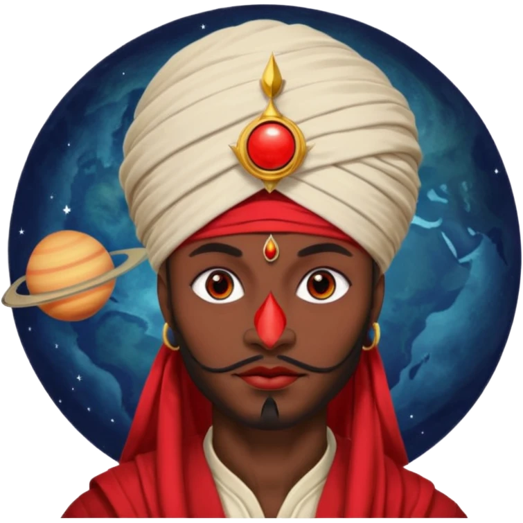 Pero solo con el planeta Saturno 🪐, un moro con turbante 👳🏾‍♂️ y la cara del diablo roja esta 👹 emoji