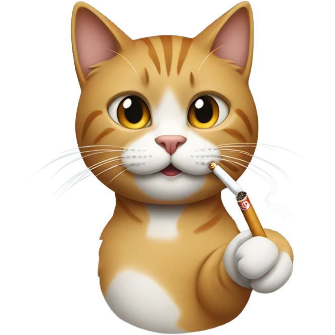 cat smoking a cigarette emoji