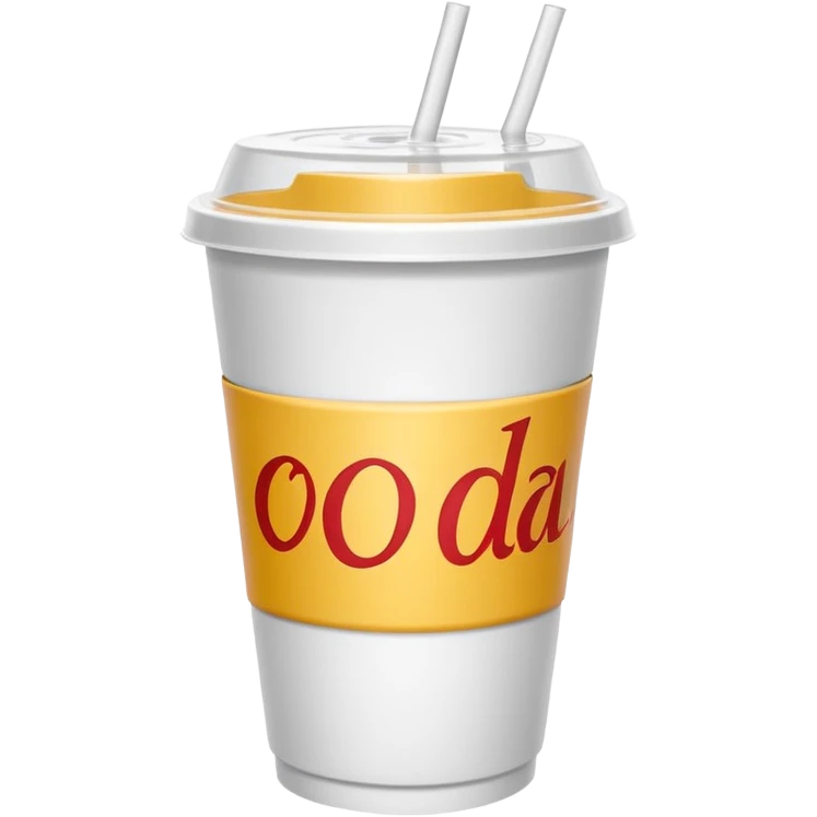 plain white soda cup from a fast food restaurant with a lid emoji