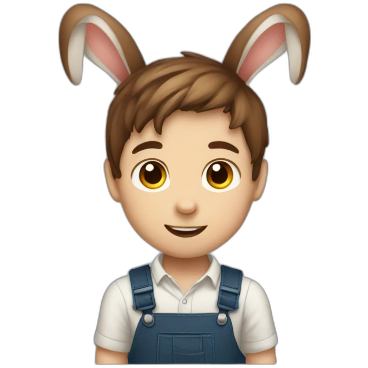 brown hair rabbit boy emoji