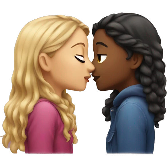 Two girls kissing emoji