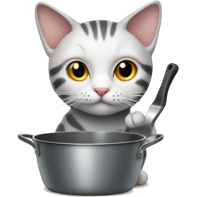 Cat holding a pan emoji