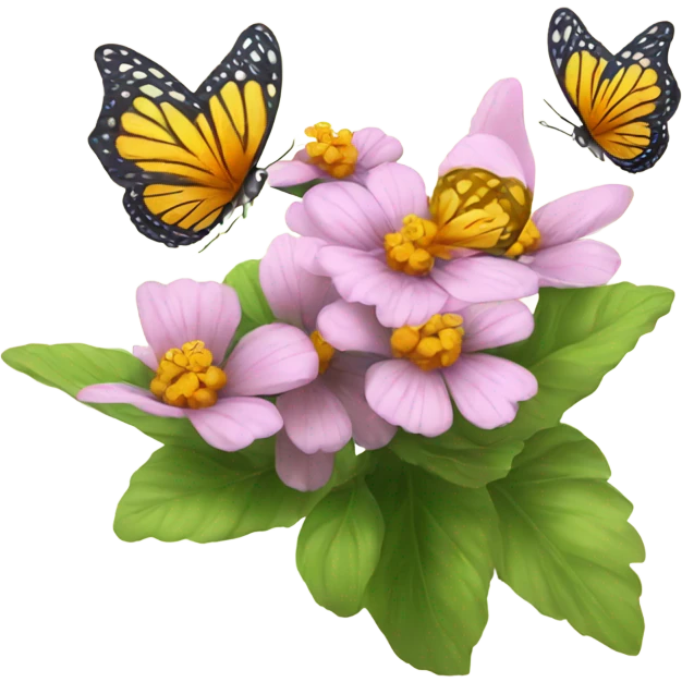 Butterflies with flower emoji