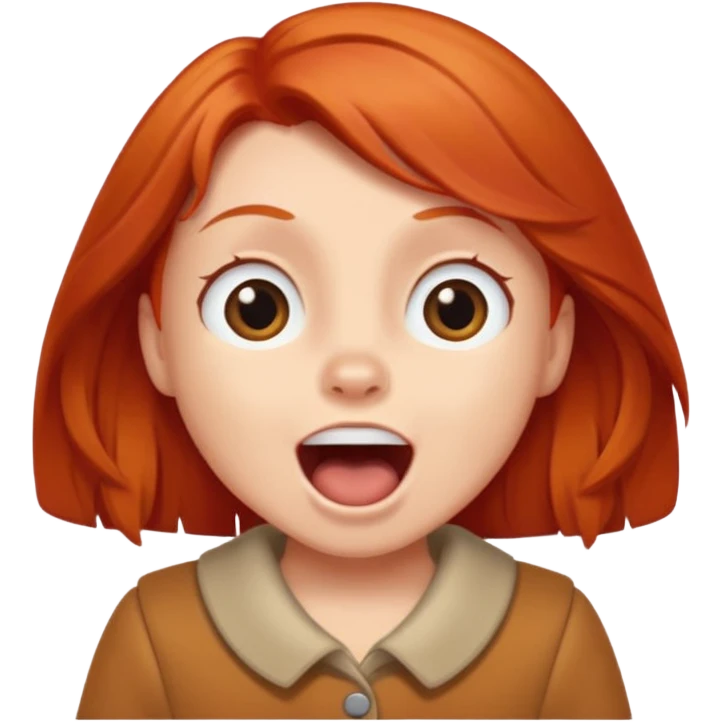 Little red head barking for joy  emoji
