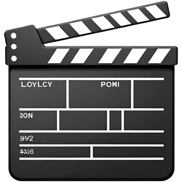 absolute minimalist film slate icon, just geometric shapes, 3-4 lines only emoji