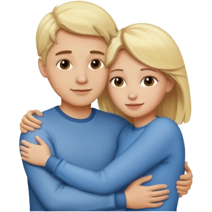 Blonde couple hugging emoji