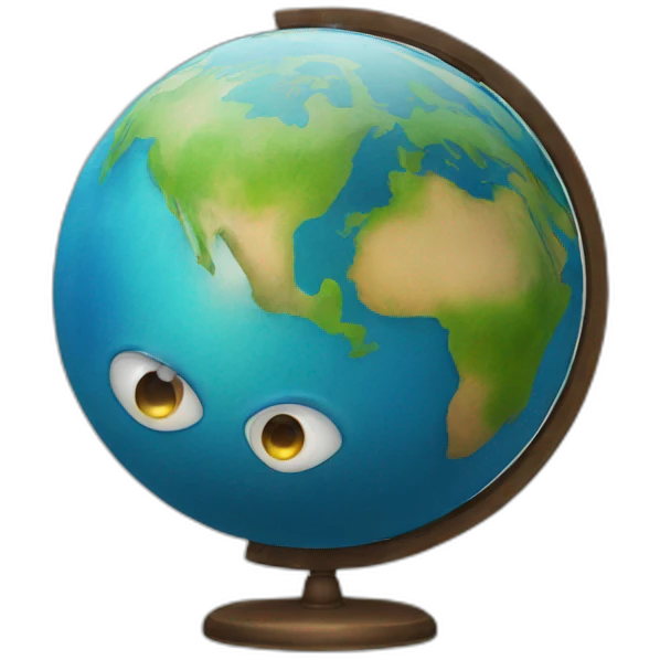 globe with eyes emoji