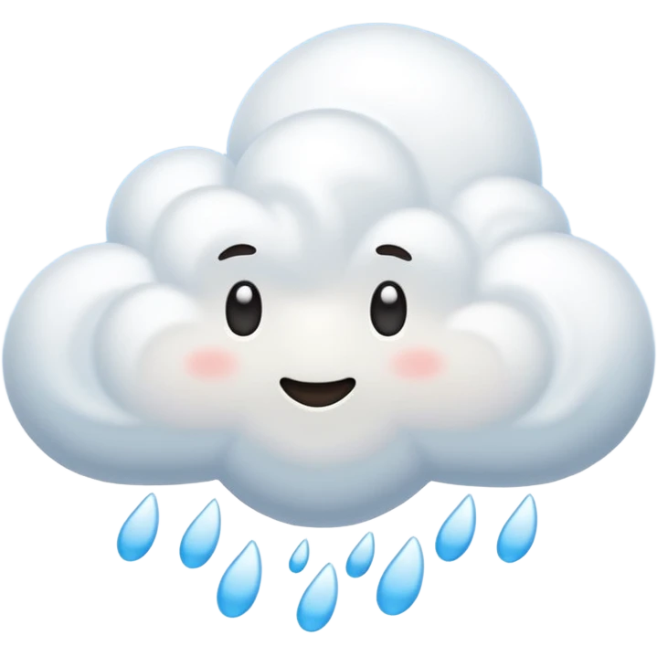 fluffy white cloud floating in the sky, no face emoji