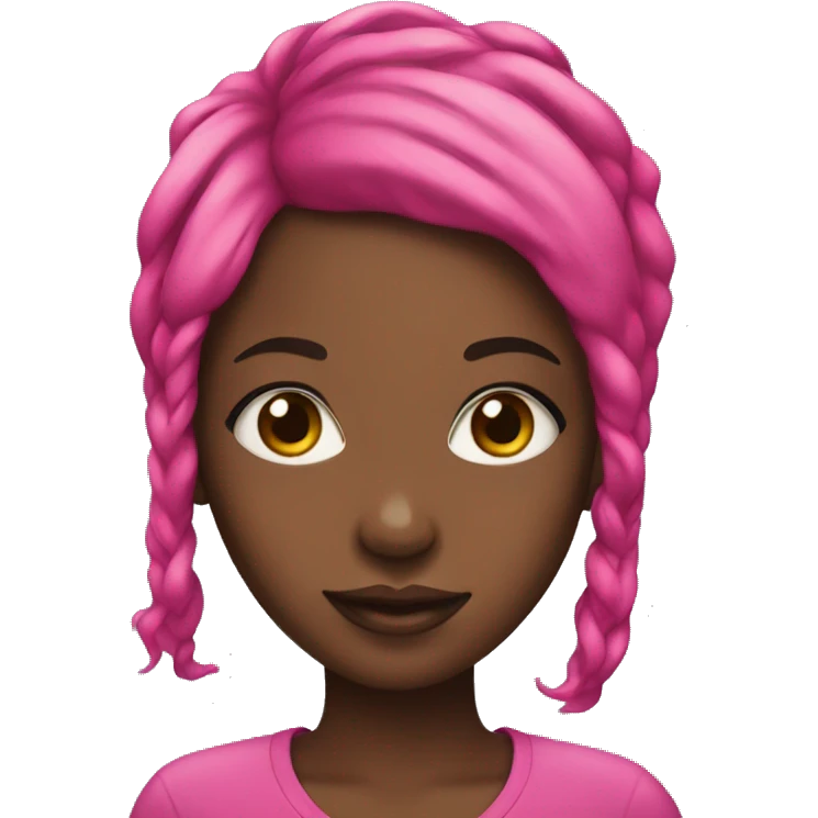 Black girl with hot pink hair emoji