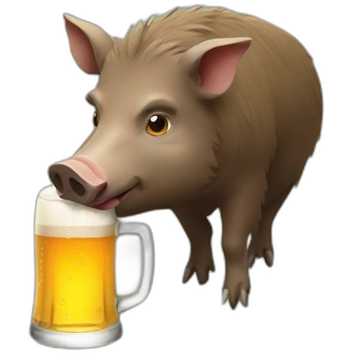 boar drinking beer emoji