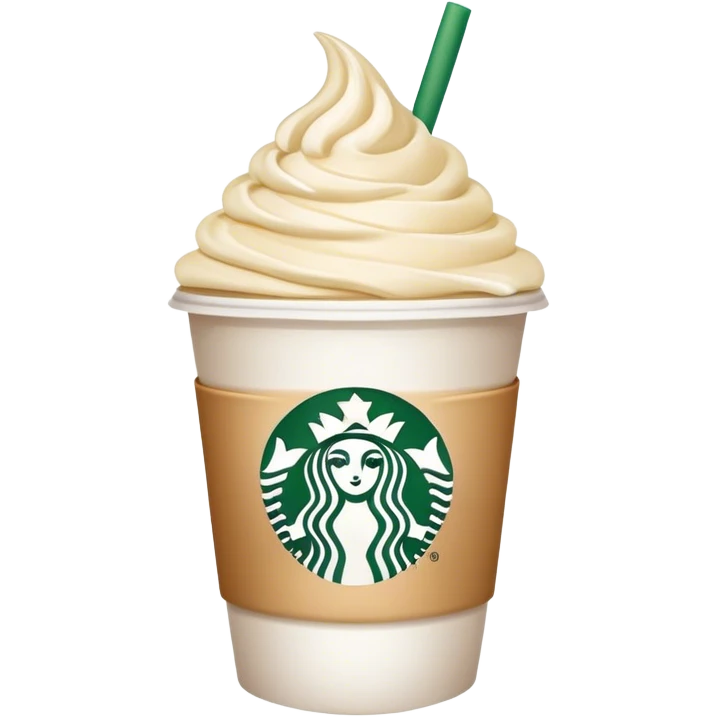 white starbucks with cream emoji