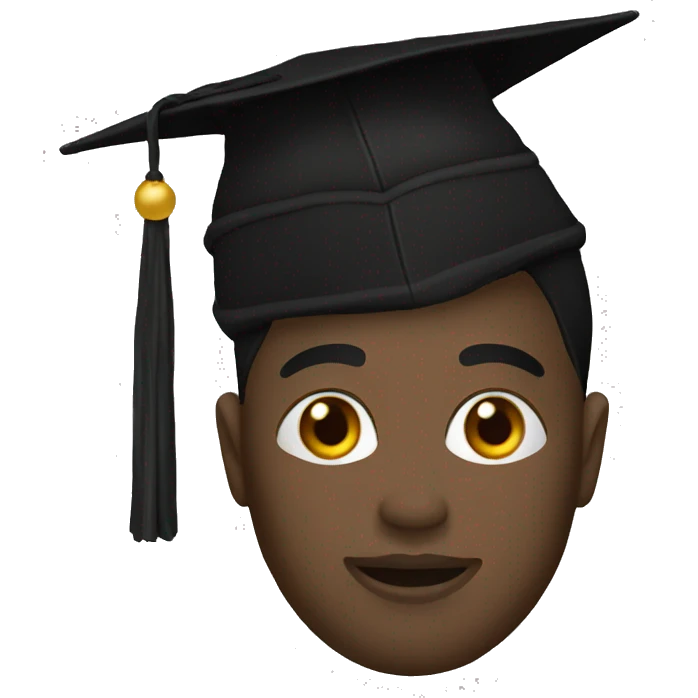 black cap gown emoji
