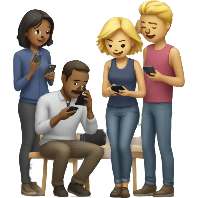 people looking at phones emoji