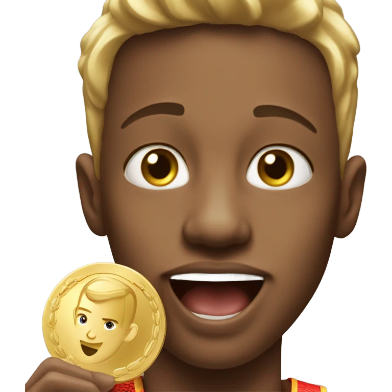 Medal biting emoji