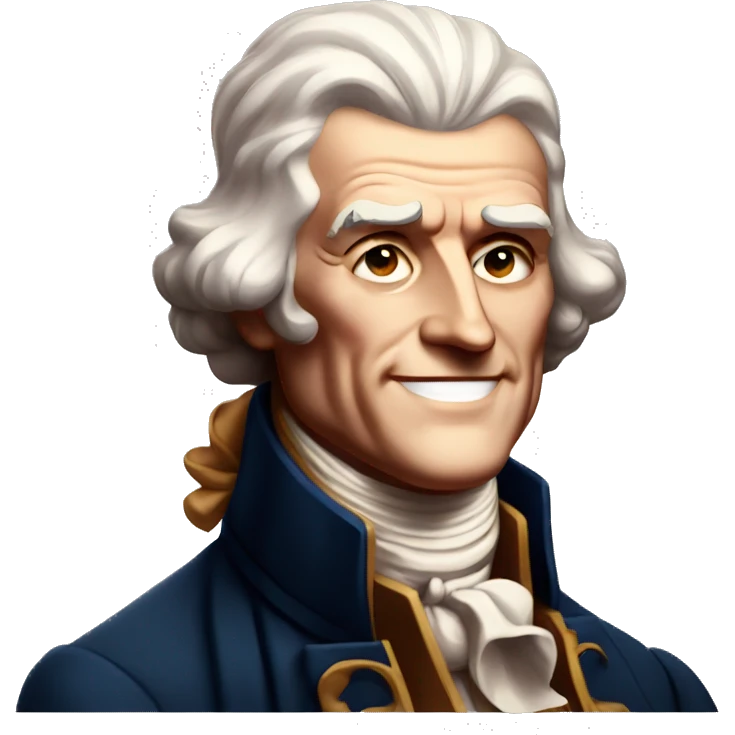 Thomas Jefferson smiling and winking with one eye emoji