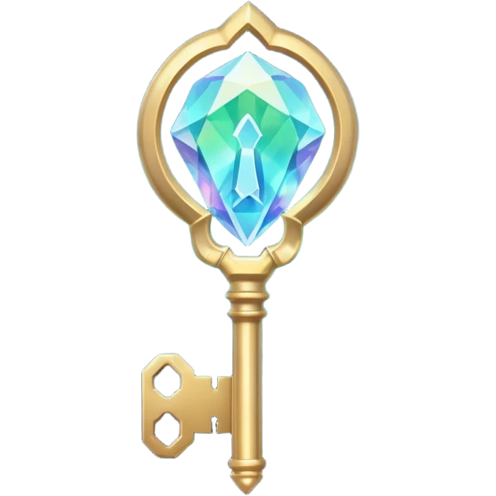 gemstone key unlocking a magic keyhole emoji
