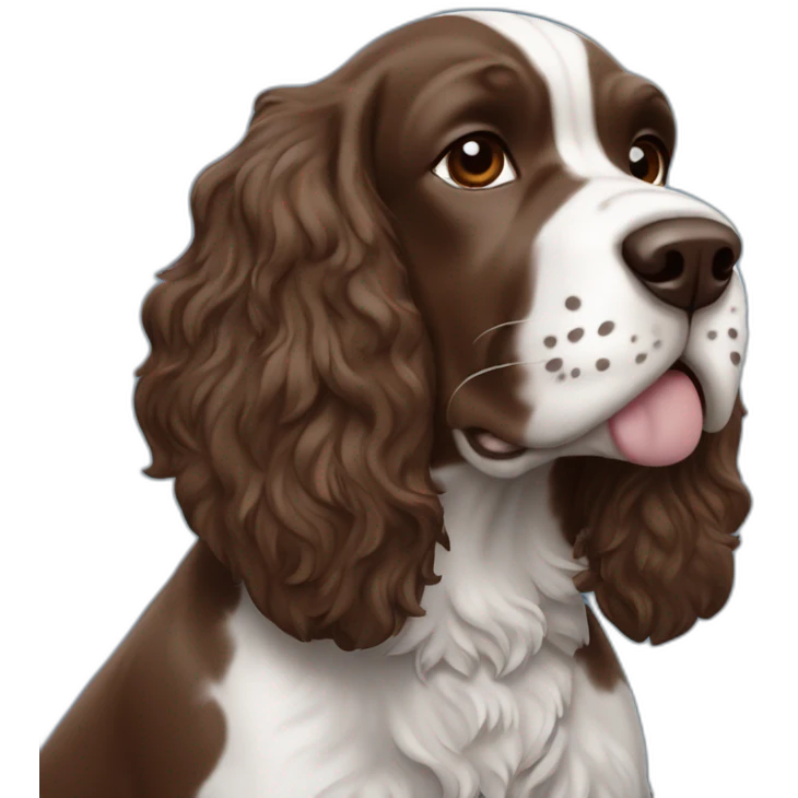 brown springer spaniel wearing detroit lions football helmet and holding football emoji