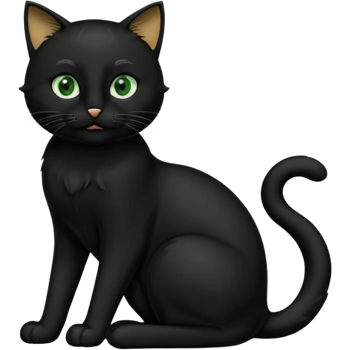 Chat noir peinture mignon assis emoji