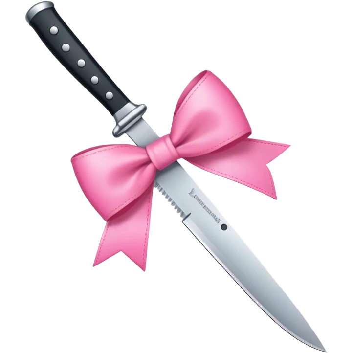 A knife with a preppy pink bow on it emoji