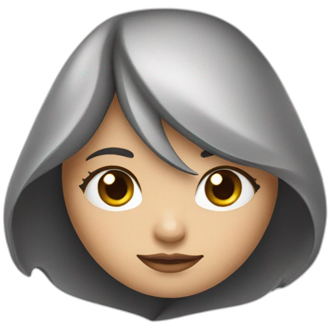 red-ridding-hood-girl-with-long-black-strait-hair-with-white-break emoji