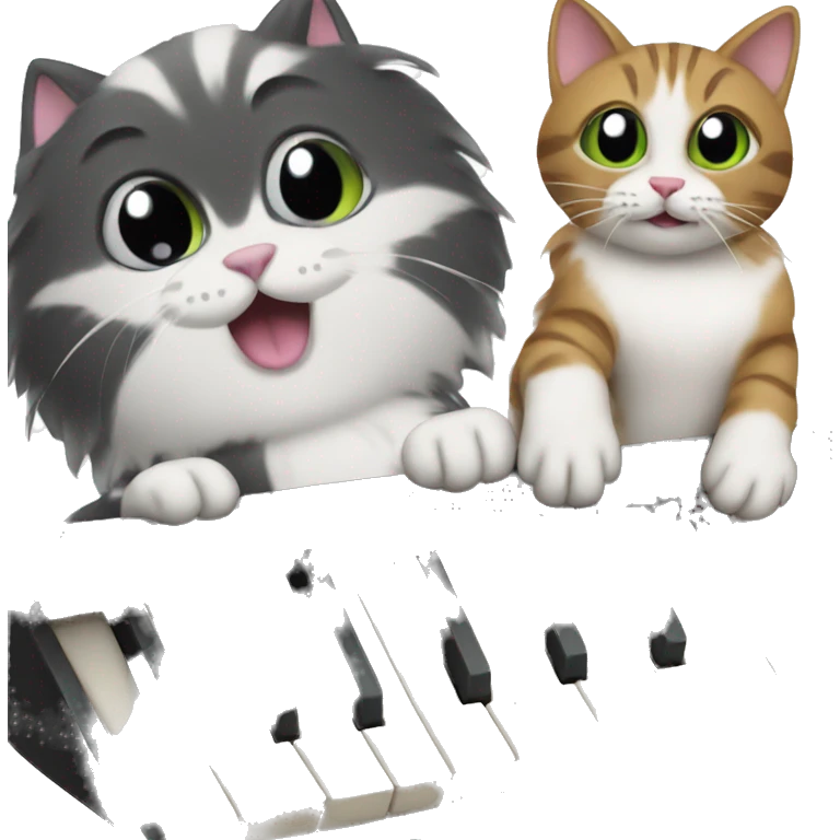 Cats playing piano emoji