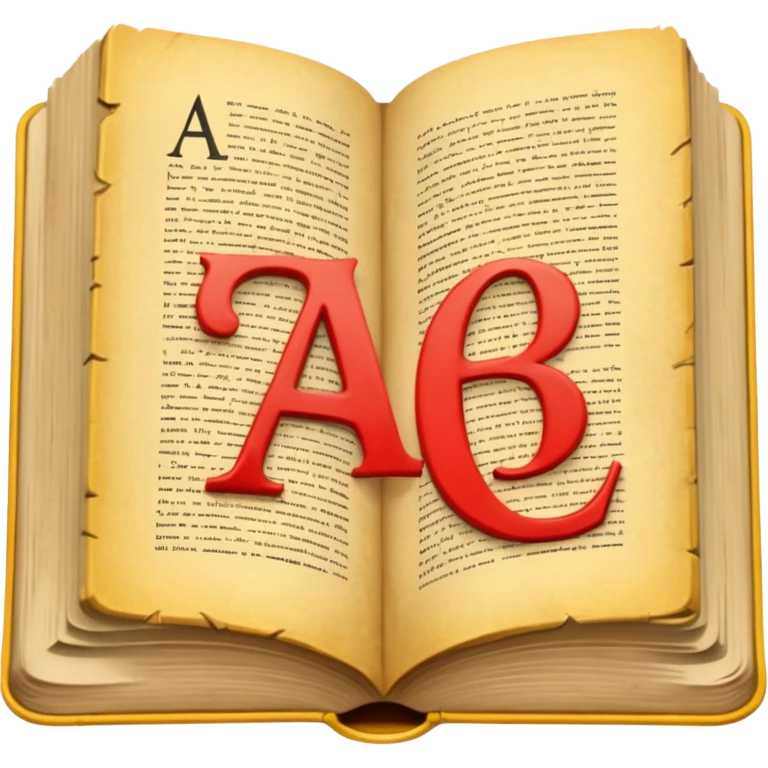 open book with the letters A B C emoji